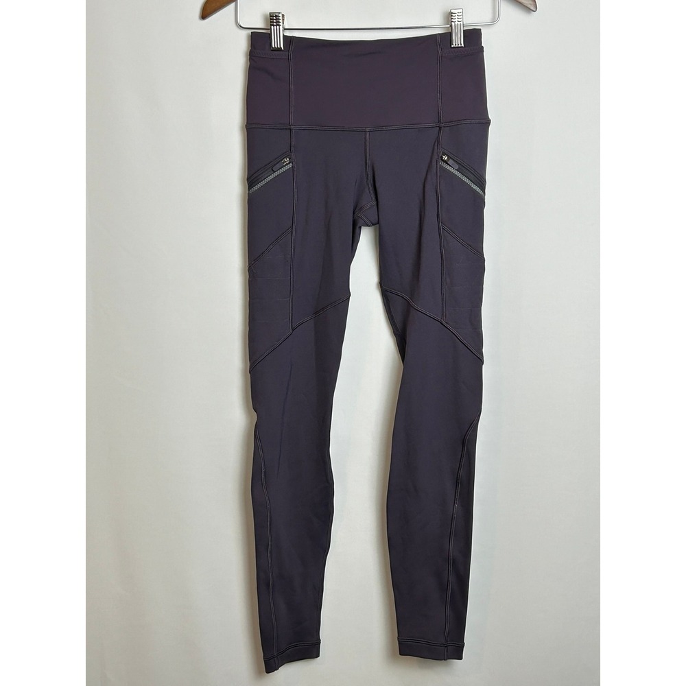 Lululemon Toasty Tech Tight II Plum Fleece Lined Leggings Size 4 Base Layer Run - Picture 5 of 10